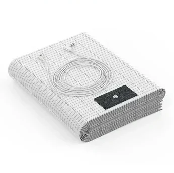 A folded grounding sheet with its coiled grounding cable